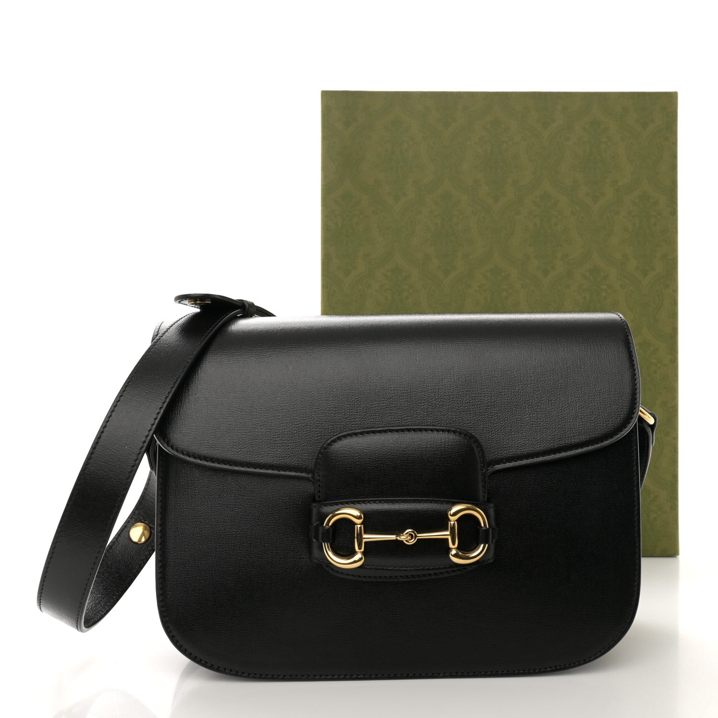 Azalea Calfskin Horsebit 1955 Shoulder Bag Black