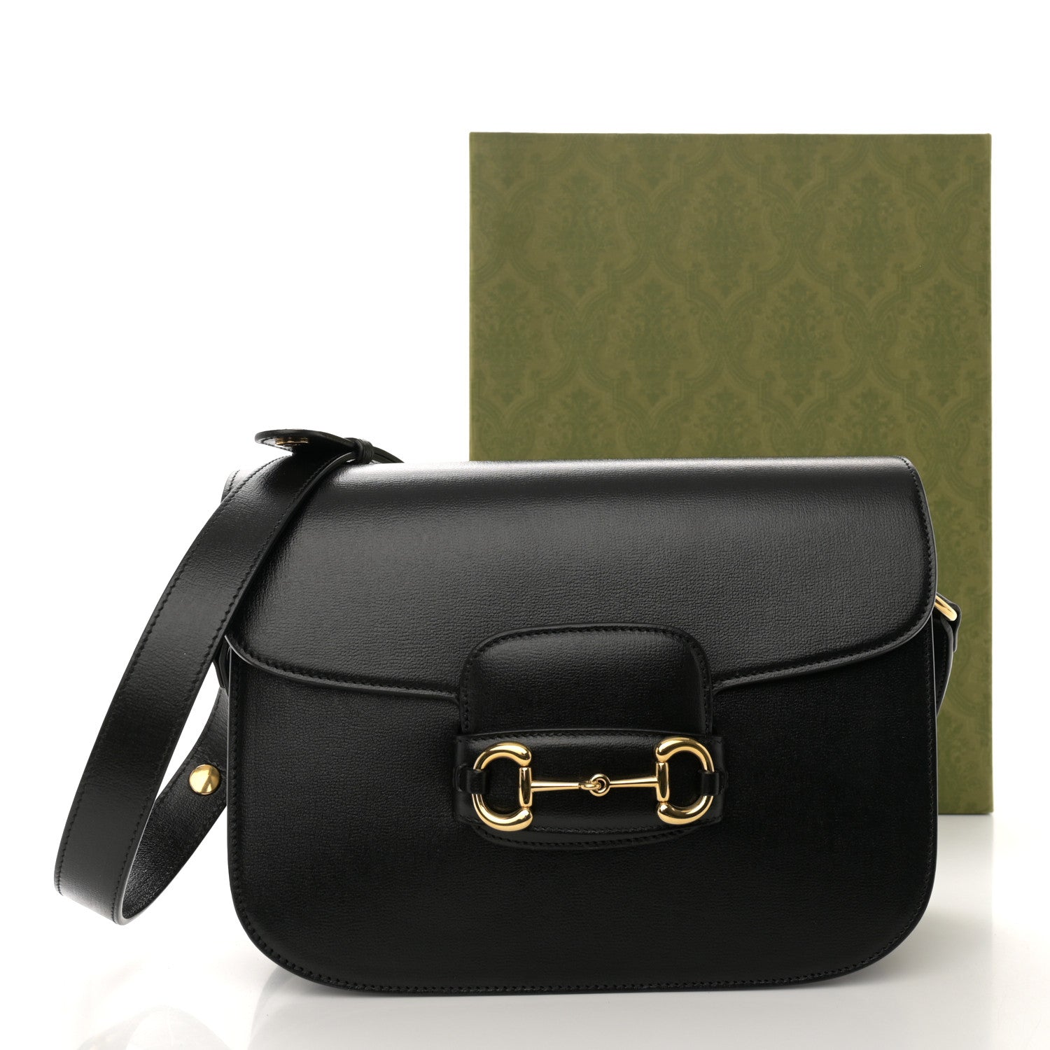 Gucci Azalea Calfskin Horsebit 1955 Shoulder Bag Black 12 of 12