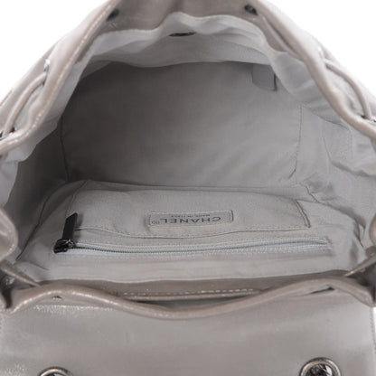 Chanel Metallic Calfskin Chevron Quilted Small Urban Spirit Backpack Silver 5 of 7