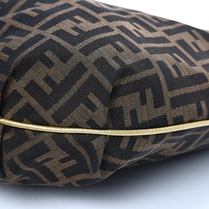 Fendi Zucca Laminated Vachetta Small Chef Hobo Tobacco Bronzo 9 of 13