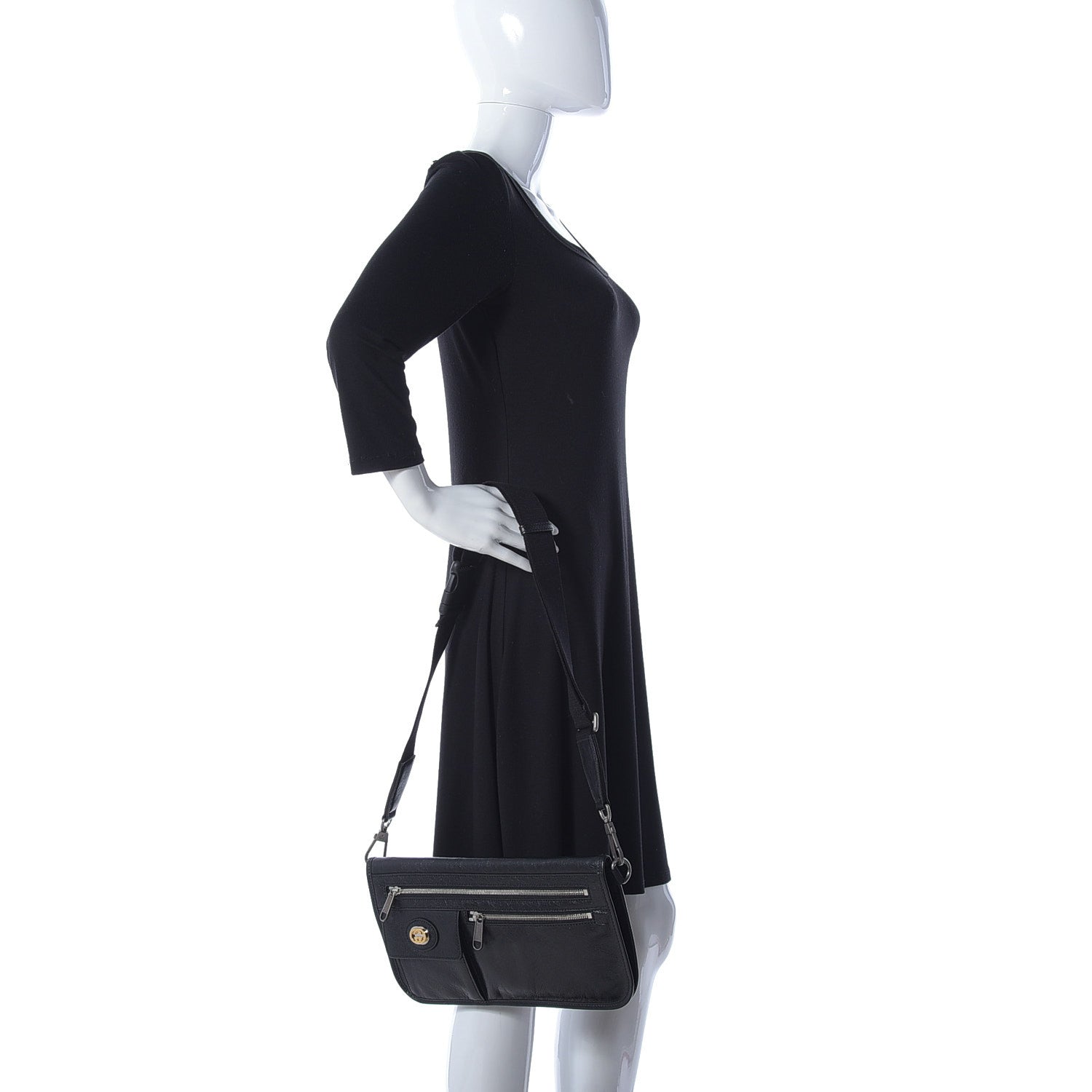 Gucci Fluffy Calfskin Morpheus Messenger Bag Black 2 of 11