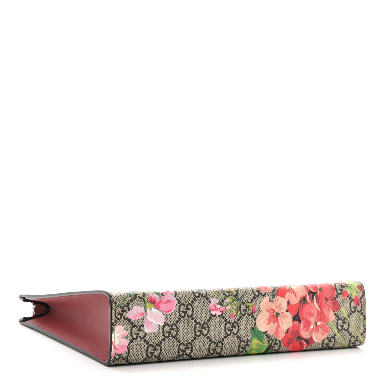 Gucci GG Supreme Monogram Blooms Large Cosmetic Case Beige Multicolor Dry Rose 4 of 9
