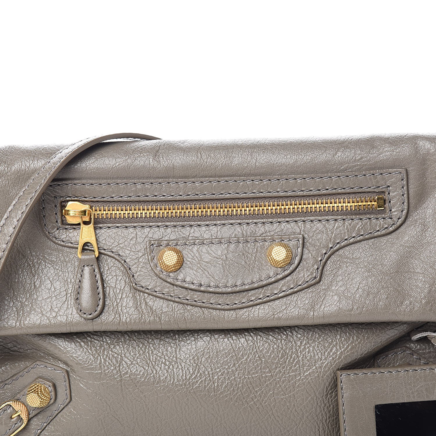Balenciaga Agneau Giant 12 Gold Hardware Envelope Strap Clutch Beige Liege 10 of 10