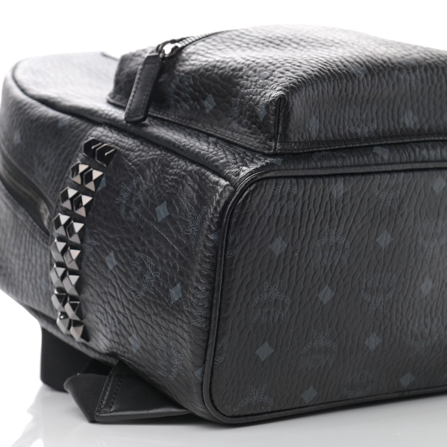 MCM Visetos Small Side Stud Stark Backpack Black 9 of 11