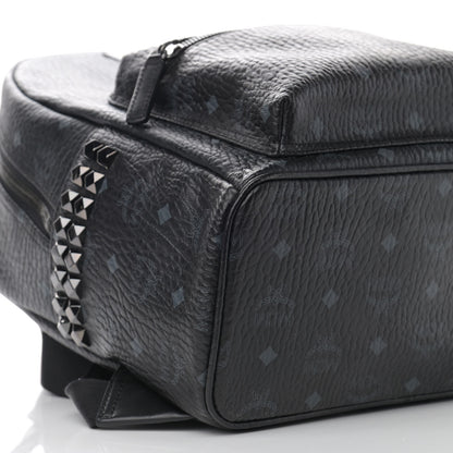 MCM Visetos Small Side Stud Stark Backpack Black 9 of 11