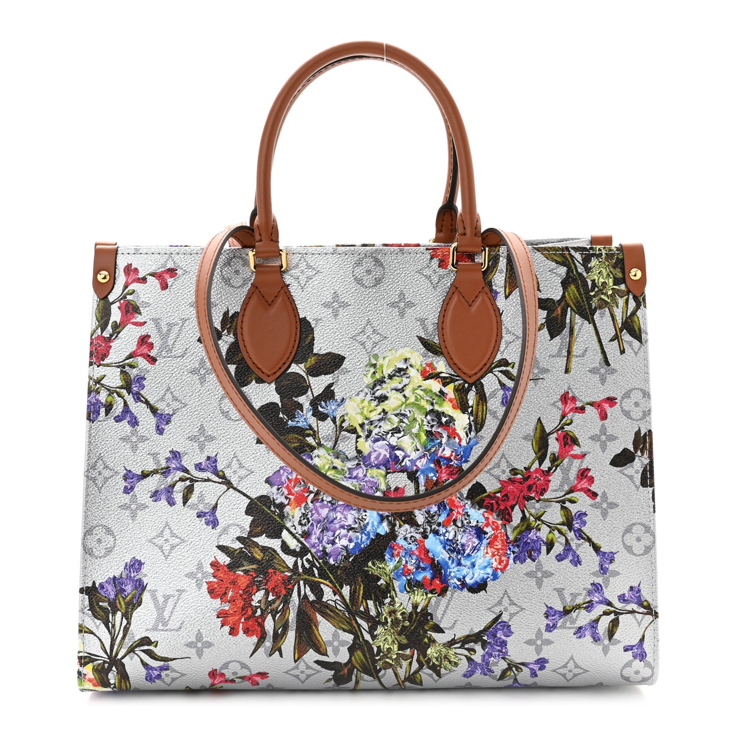 Metallic Monogram LV Garden OnTheGo MM Silver