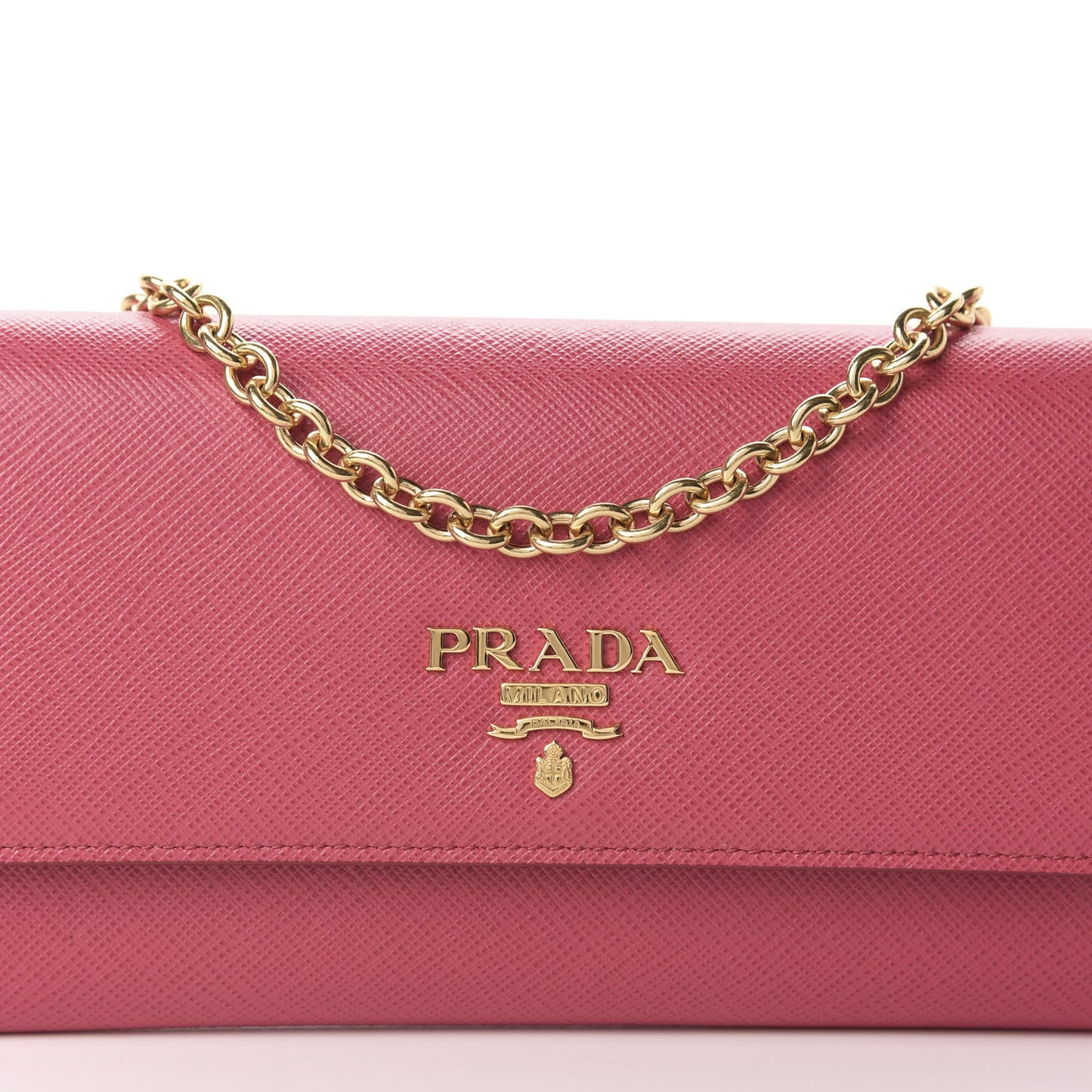 Saffiano Metal Oro Chain Wallet Peonia