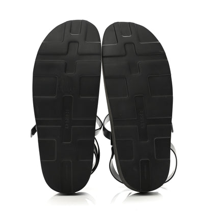 Hermes Calfskin Womens Galaxy Chypre Sandals 41 Black 5 of 8