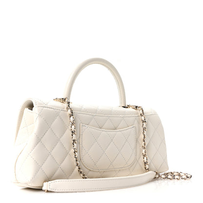Chanel Caviar Quilted Maxi East West Coco Handle Flap White 2 of 10