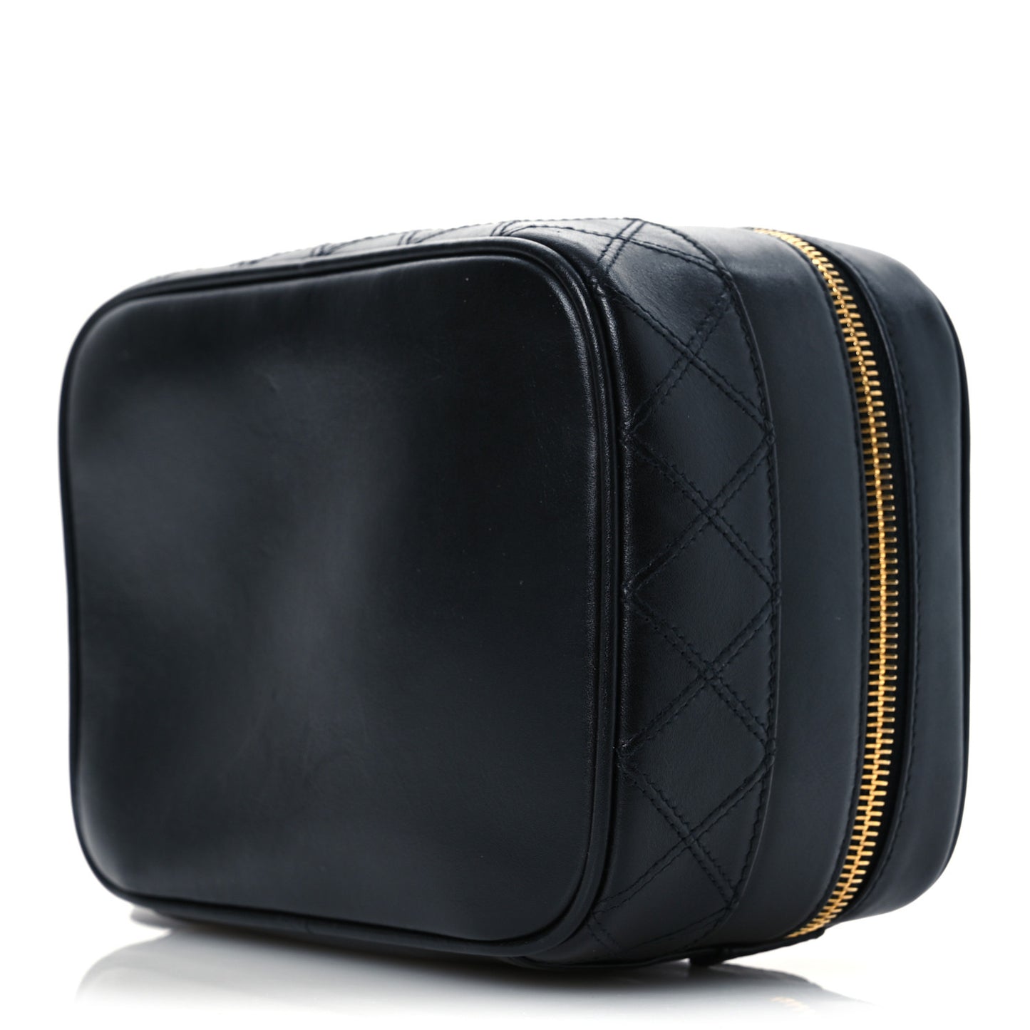 Lambskin Vanity Cosmetic Case Black