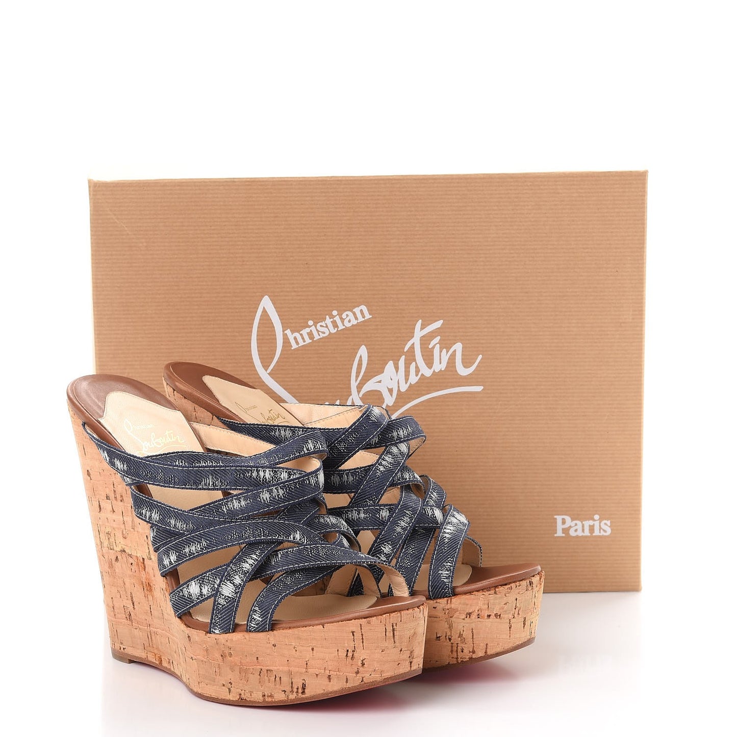 Ribbon Corniche 140 Sandals 40 Denim