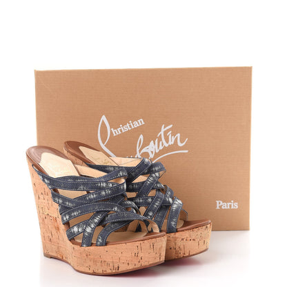 Christian Louboutin Ribbon Corniche 140 Sandals 40 Denim 14 of 14