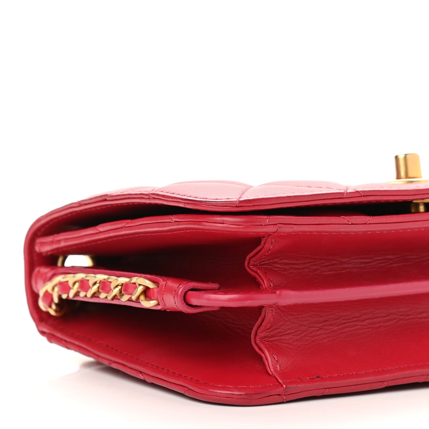 Lambskin Quilted CC Flap Red