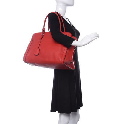 Alexander McQueen Calfskin Large Skull Padlock Zip Around Tote Red 2 of 10