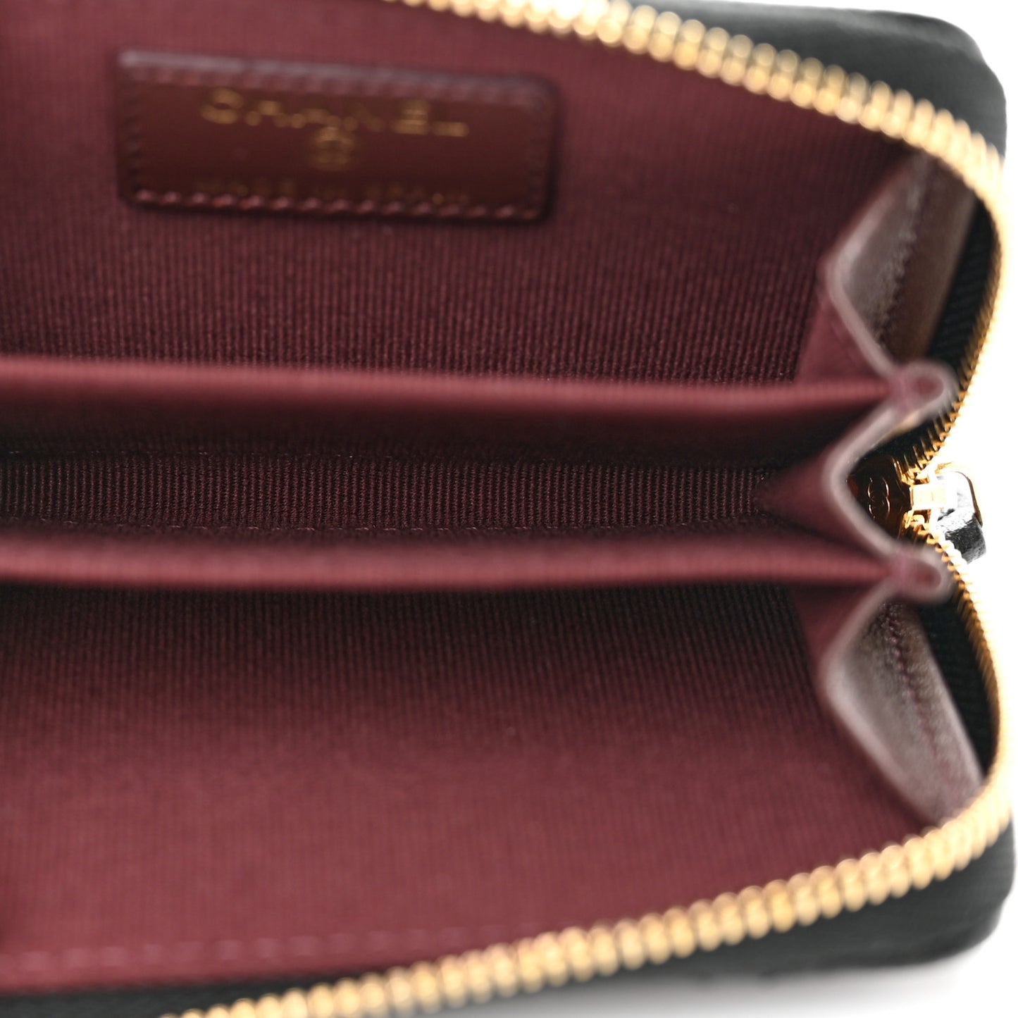 Caviar Quilted Zip Coin Purse Black