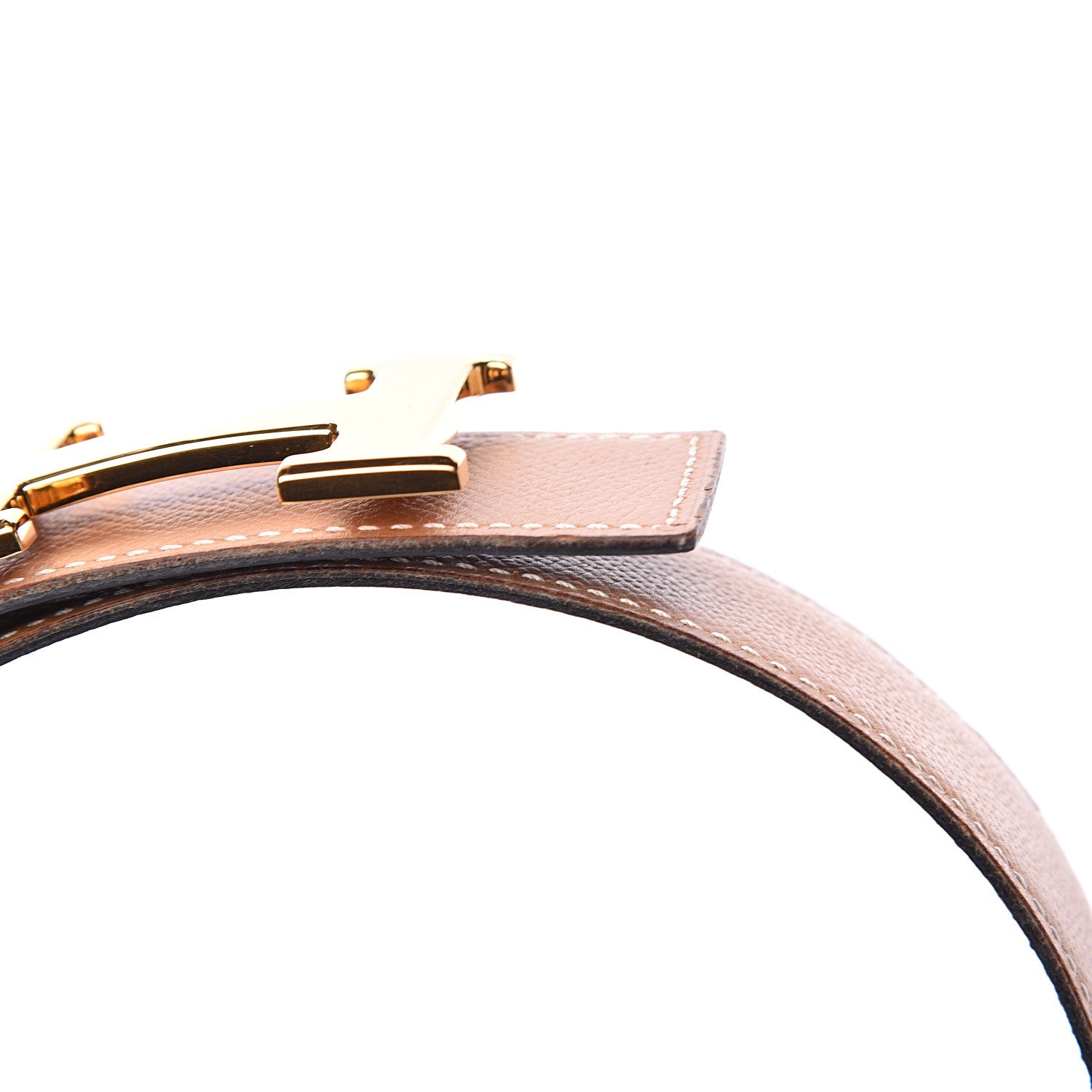 Hermes Togo Courchevel 32mm H Belt 80 Black Gold 7 of 11