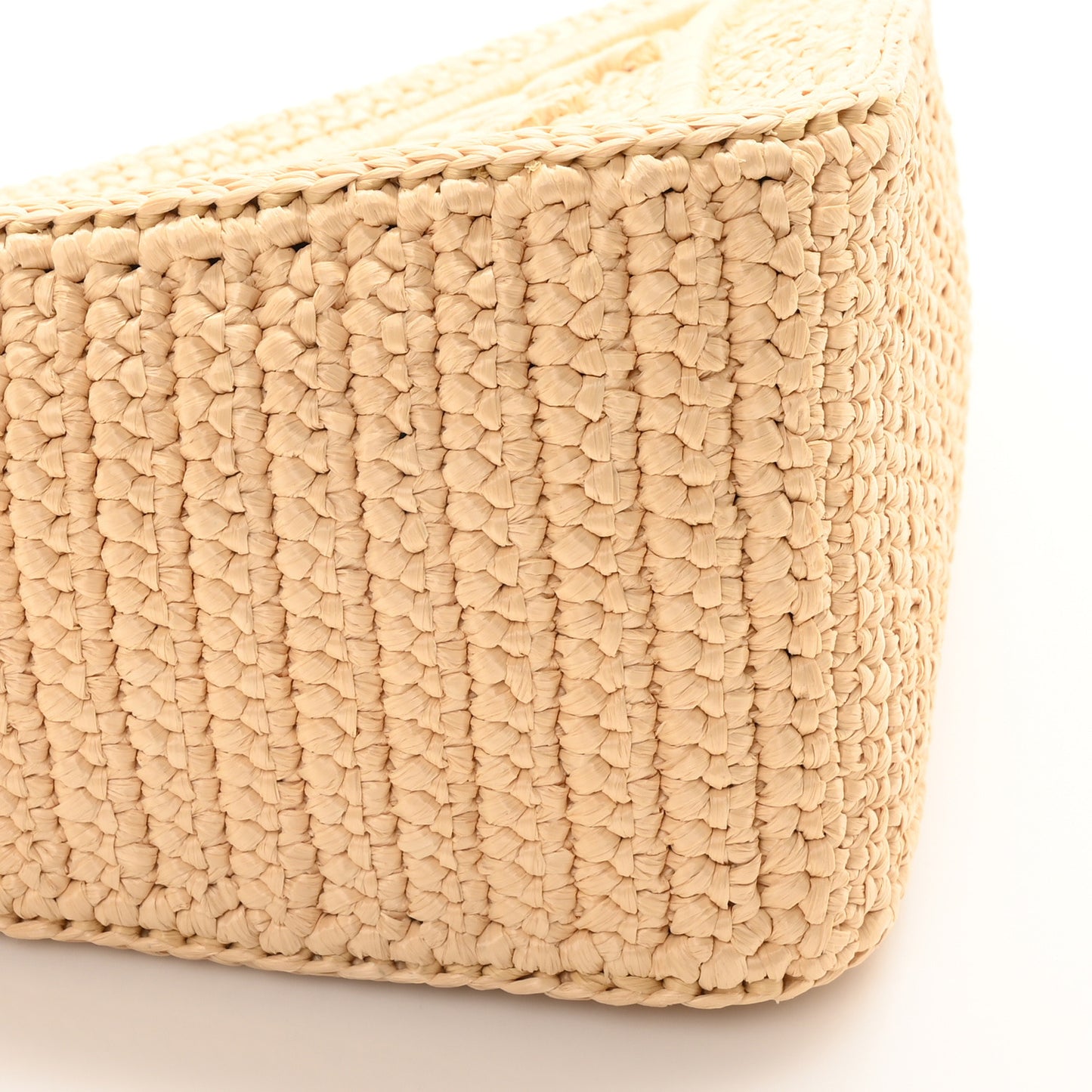 Yarn Raffia Effect Crochet Triangle Shoulder Bag Naturale