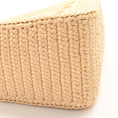 Prada Yarn Raffia Effect Crochet Triangle Shoulder Bag Naturale 10 of 11