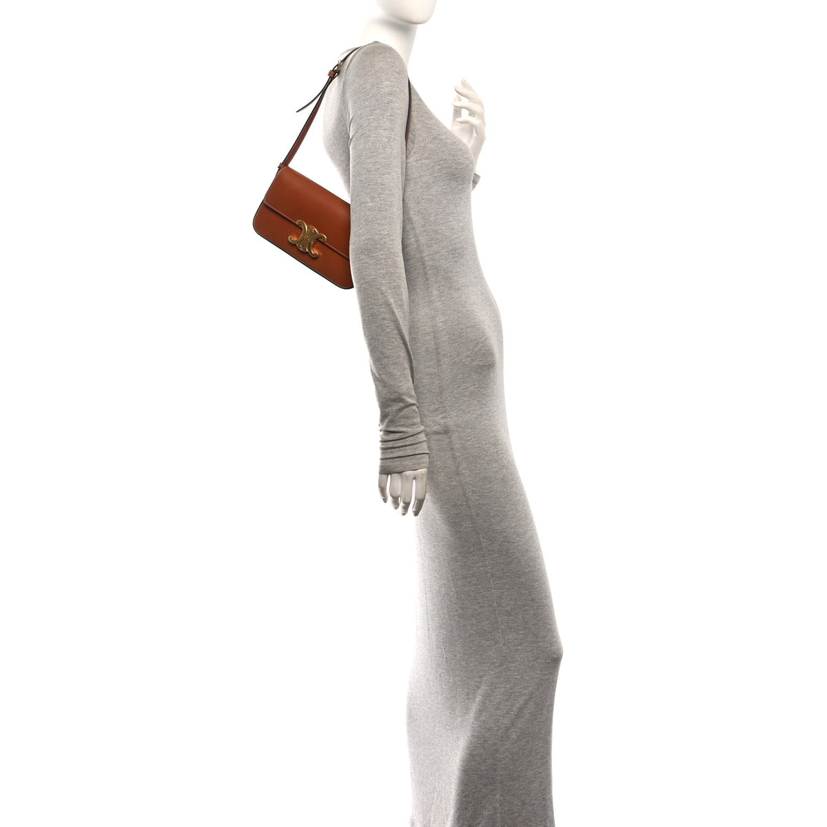 Celine Natural Calfskin Triomphe Shoulder Bag Tan 2 of 10