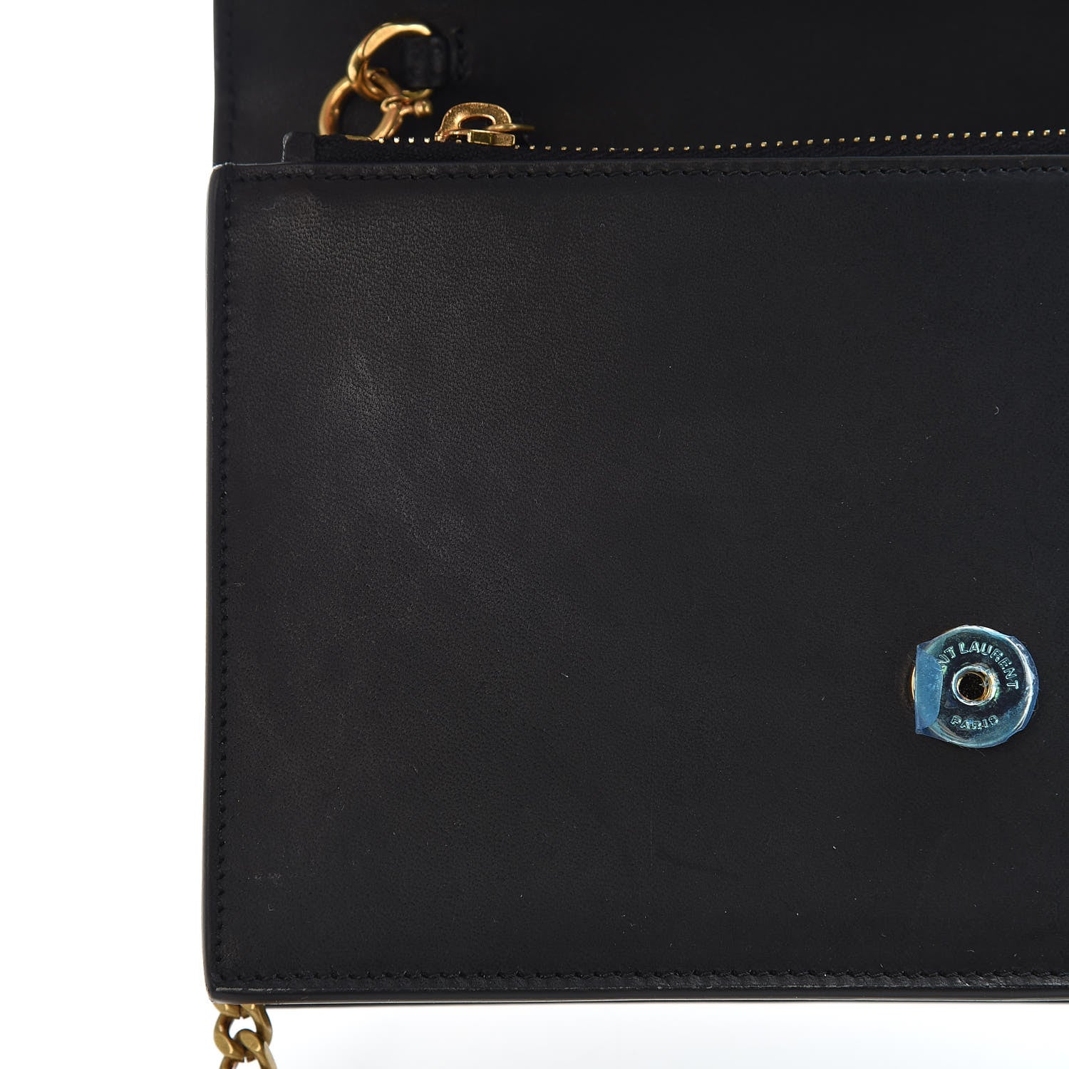 Saint Laurent Pony Hair Leopard Print Classic Monogram Kate Tassel Chain Wallet Black 10 of 11