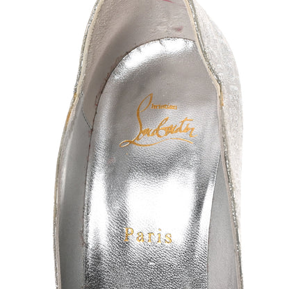 Christian Louboutin Glitter Specchio Hot Chick 100 Pumps 40.5 Silver 7 of 15