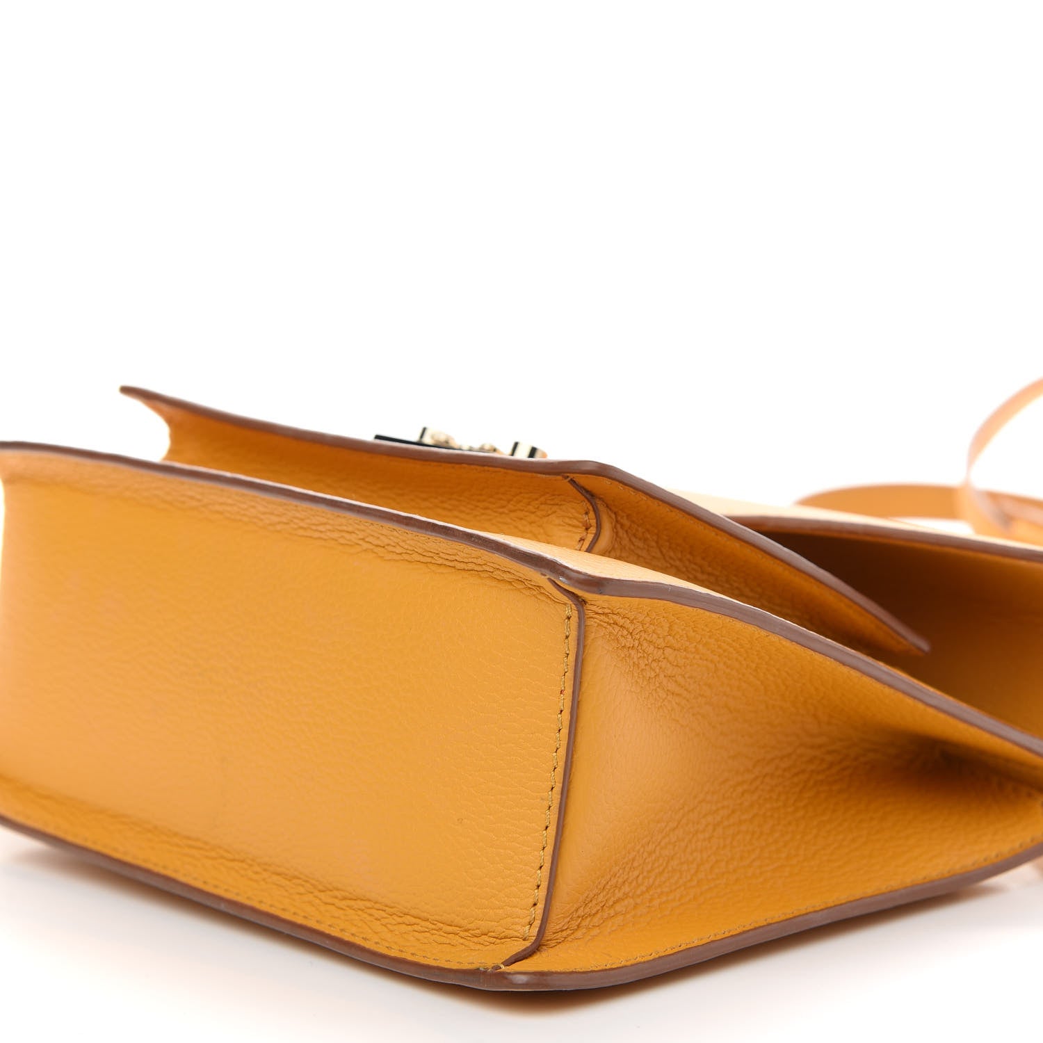 MCM Grained Calfskin Small Patricia Satchel Golden Mango 9 of 9