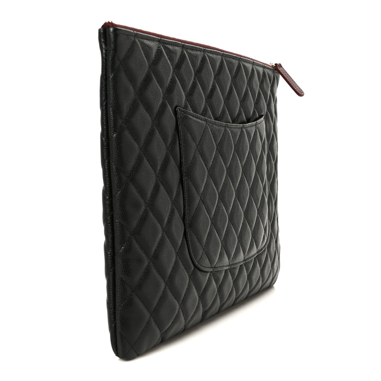Caviar Quilted Large Cosmetic Case Black