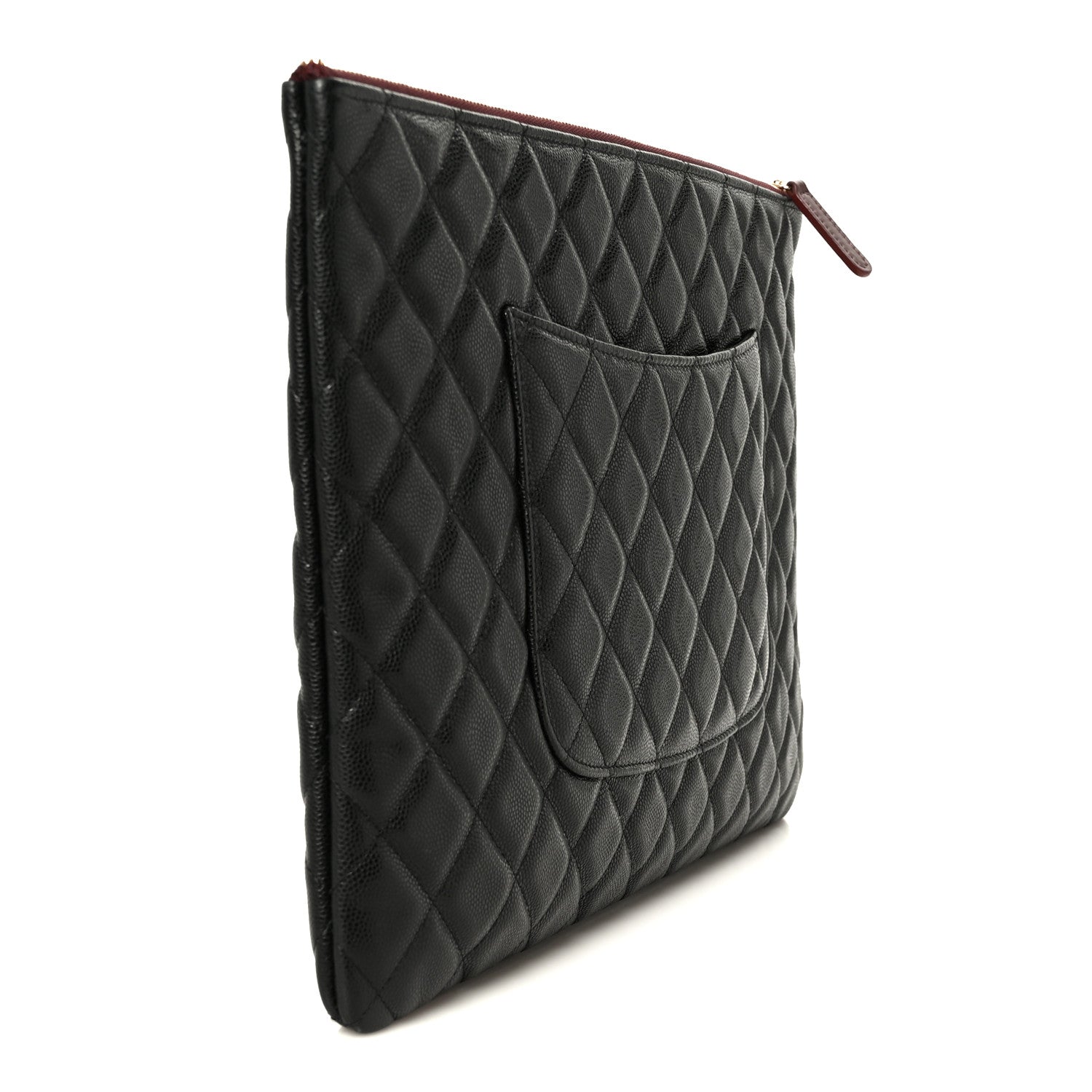 Chanel Caviar Quilted Large Cosmetic Case Black 3 of 8