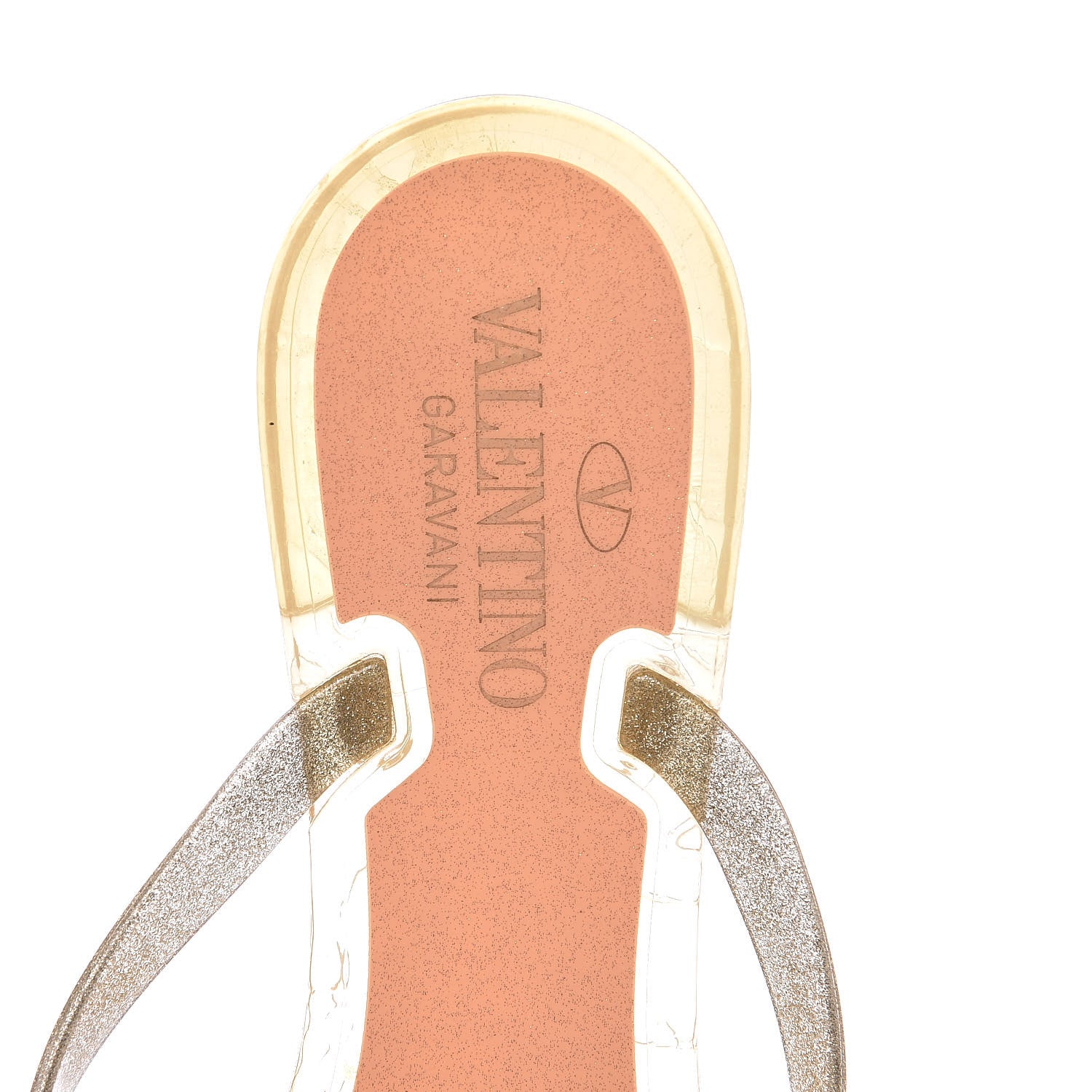 Valentino Garavani PVC Jelly Glitter Rockstud Bow Thong Sandals 40 Oro 6 of 7