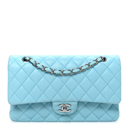 Chanel Lambskin Quilted Medium Double Flap Light Blue 1 of 10