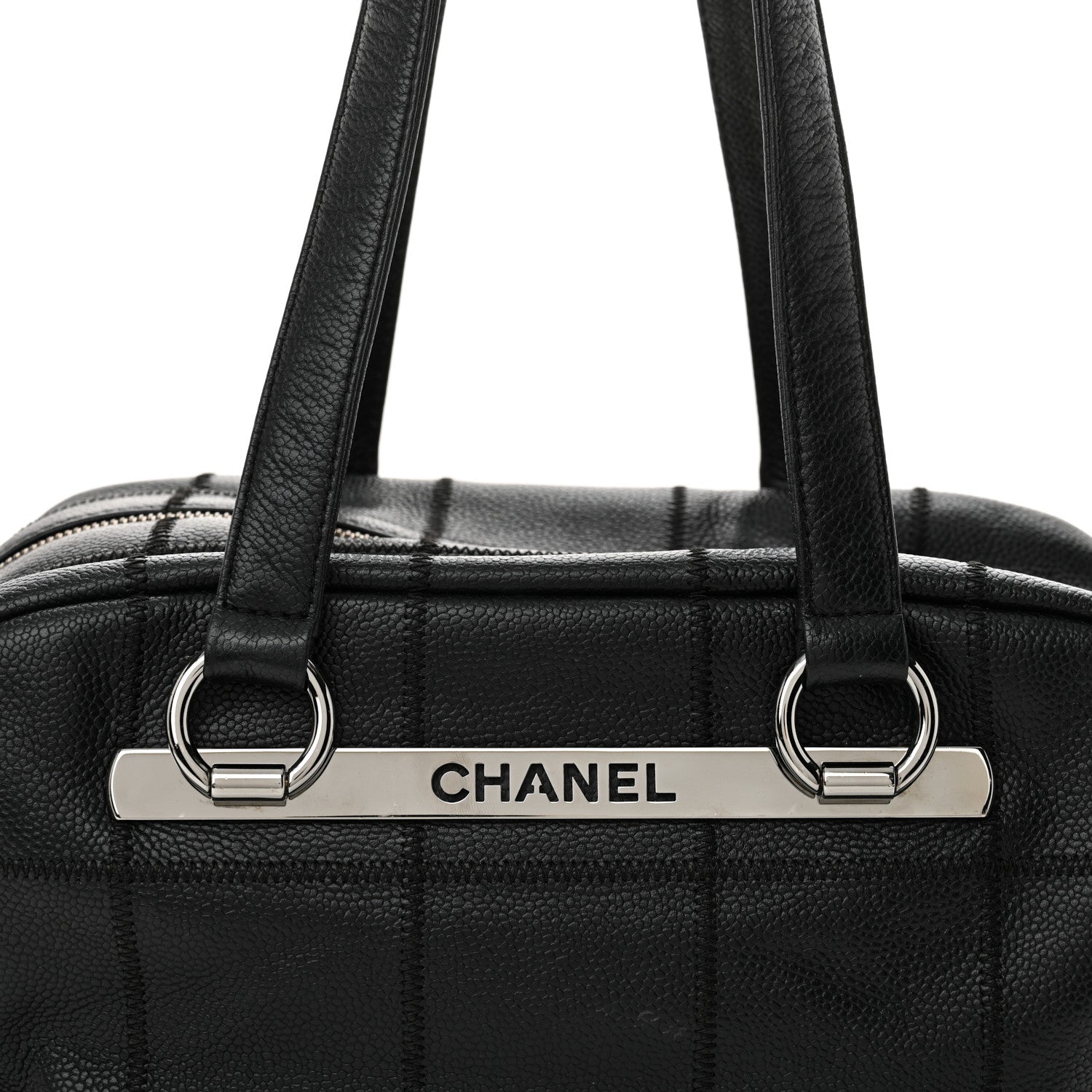 Chanel Caviar Square Stitched Bowler Black 8 of 12