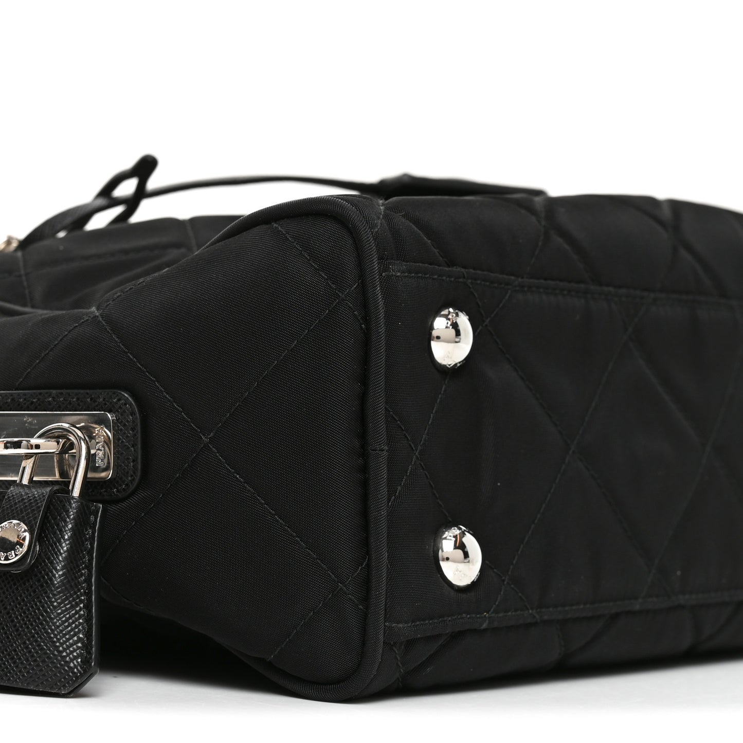 Nylon Tessuto Impuntu Quilted Shoulder Bag Black