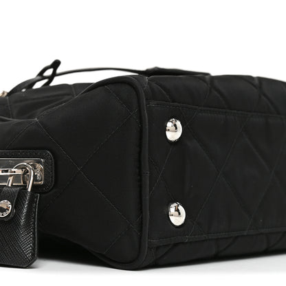 Prada Nylon Tessuto Impuntu Quilted Shoulder Bag Black 7 of 8