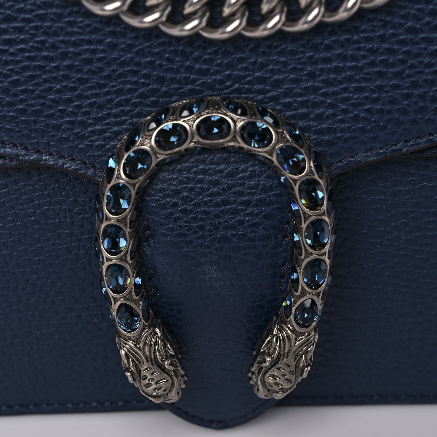 Dollar Calfskin Crystal Small Dionysus Shoulder Bag Blue Agata Montana Sapphire