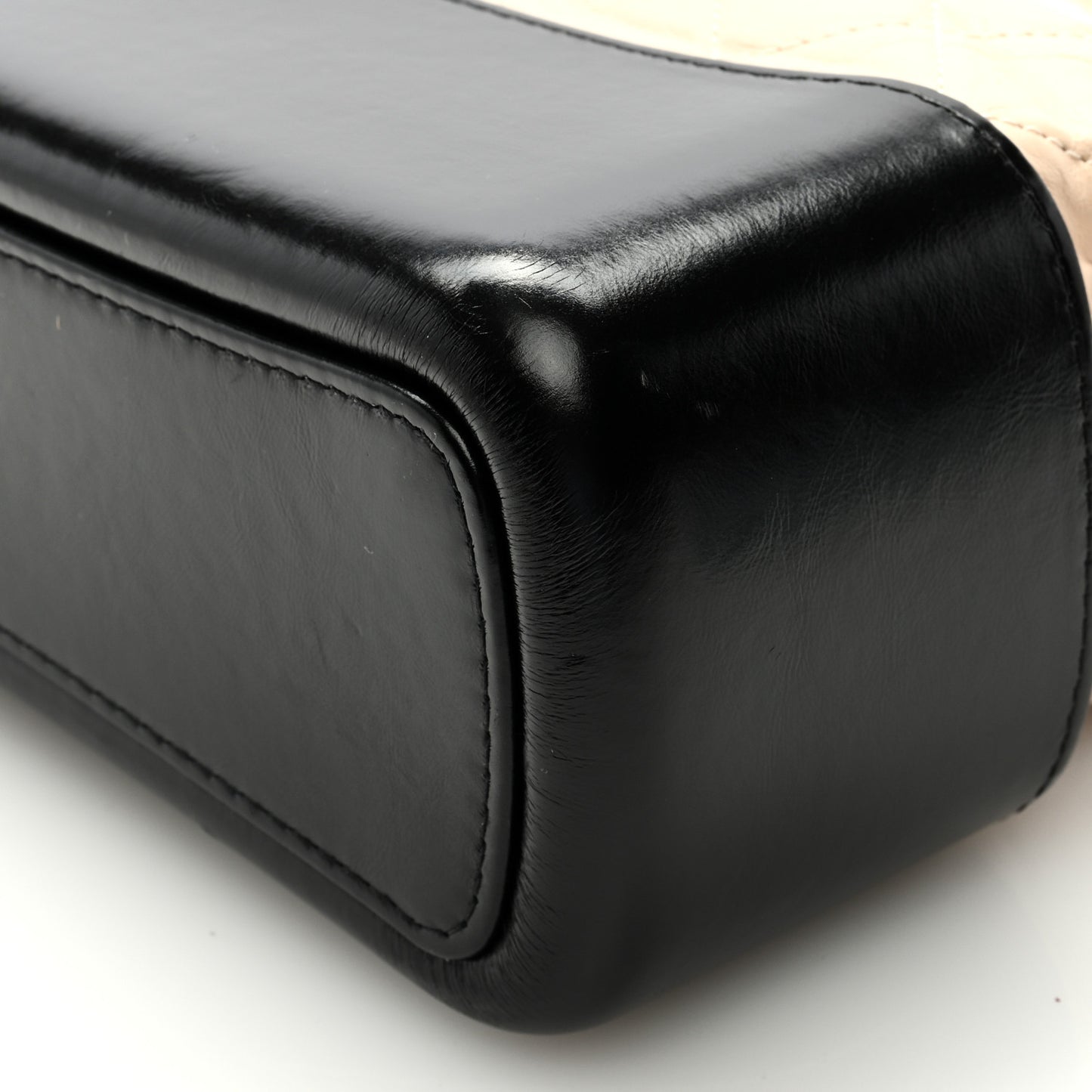 Aged Calfskin Quilted Medium Gabrielle Hobo Beige Black