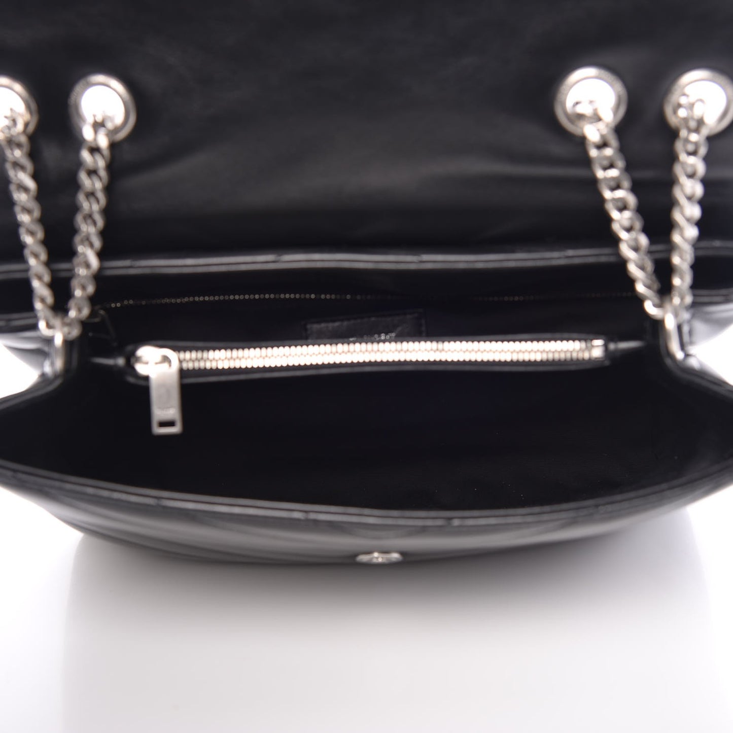 Calfskin Y Quilted Monogram Medium Loulou Chain Satchel Black