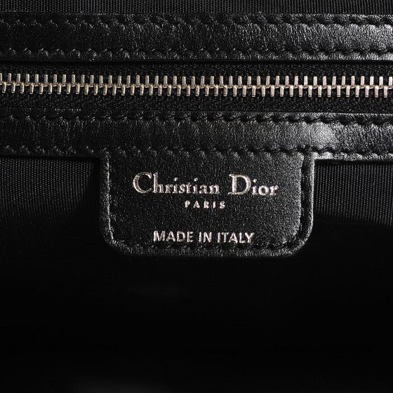 Christian Dior Coated Canvas Cannage Medium Panarea Tote Black 6 of 16