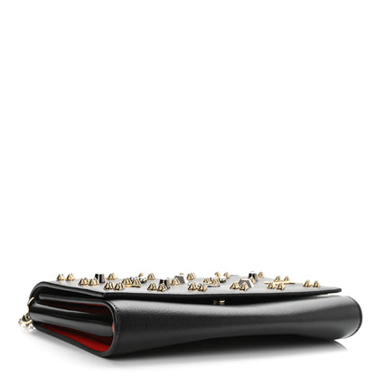 Christian Louboutin Grained Calfskin Spikes Loubinthesky Paloma Wallet On Chain Black Multimetal 4 of 11