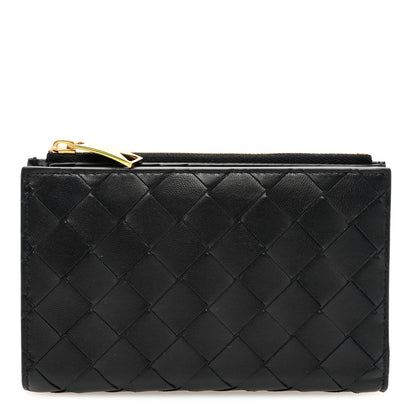 Bottega Veneta Nappa Intrecciato Medium Bi-Fold Zip Wallet Black 1 of 7
