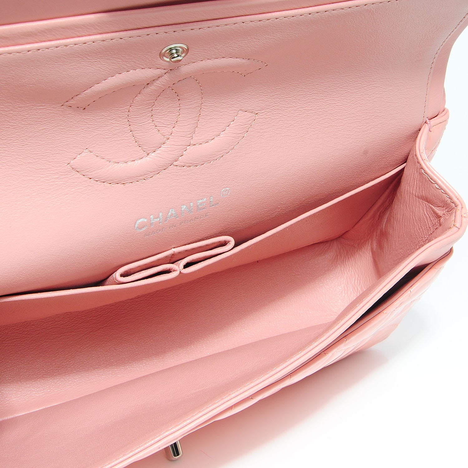 Chanel Patent Medium Double Flap Pink 8 of 9