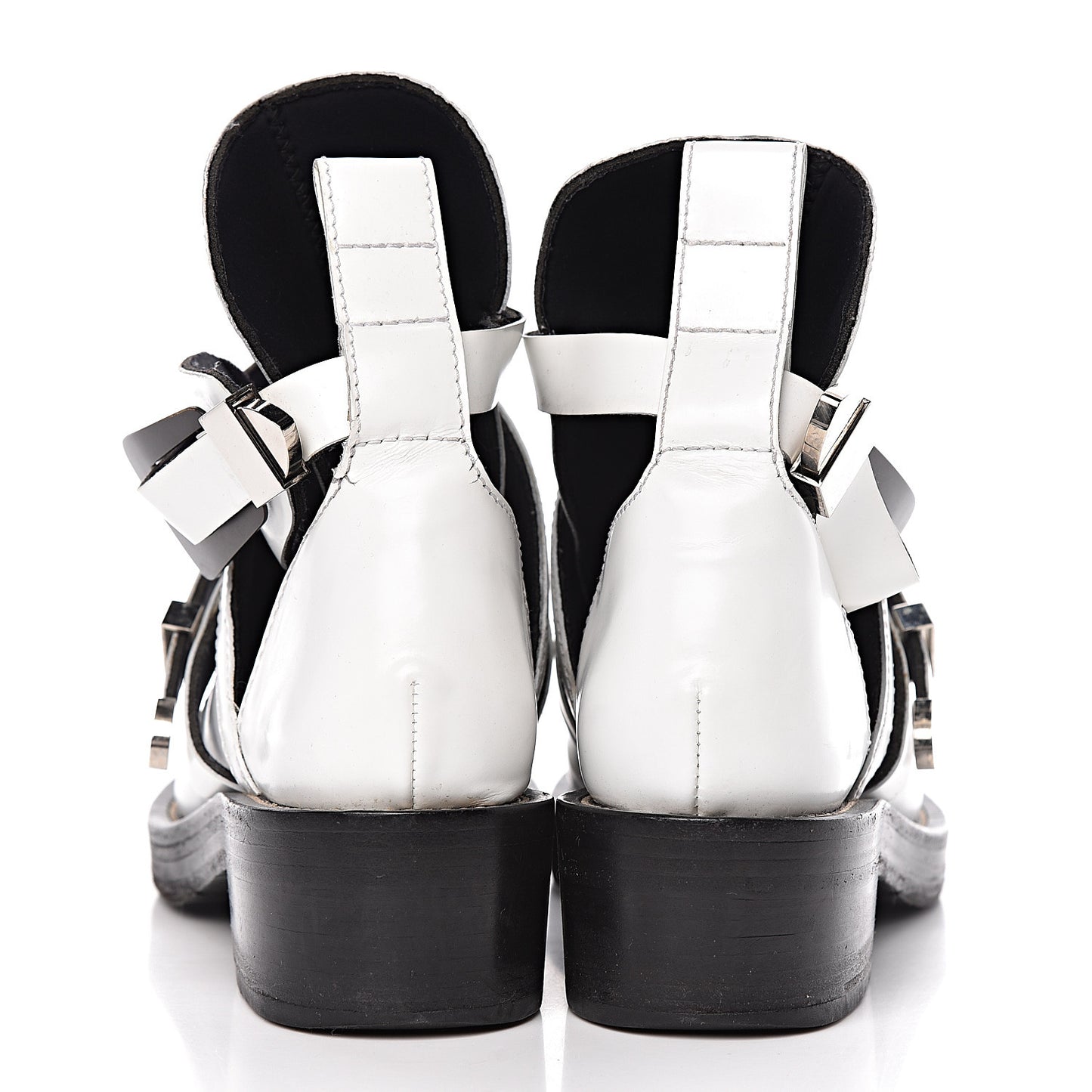 Brushed Calfskin Ceinture Ankle Boots 39 White
