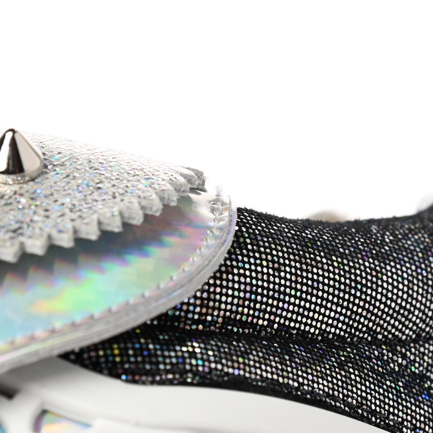 Laminated Nappa Calfskin Disco Queen Womens Loubishark Sneakers 38 Multicolor