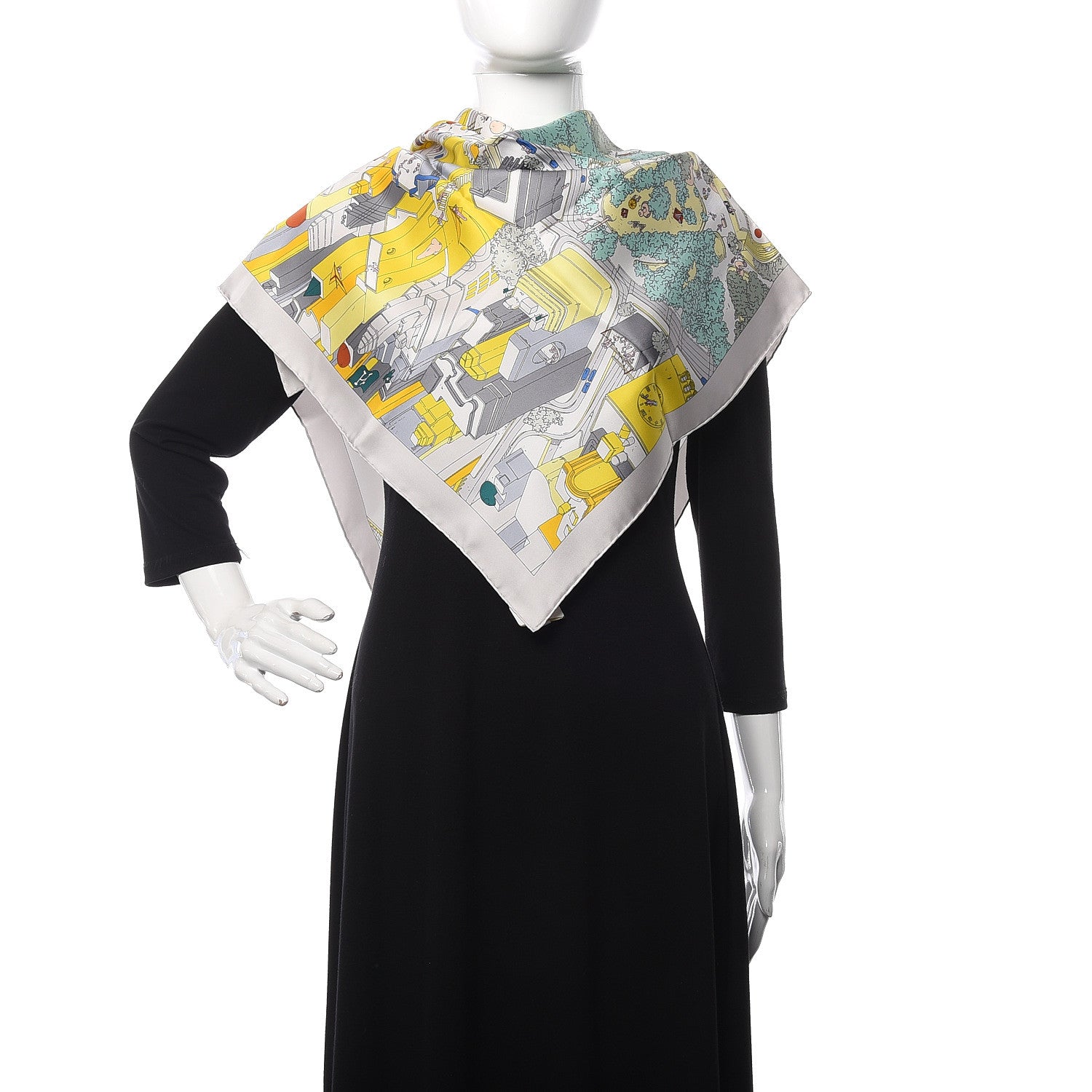 Hermes Silk The Battery New York Scarf 90 510171 – FASHIONPHILE