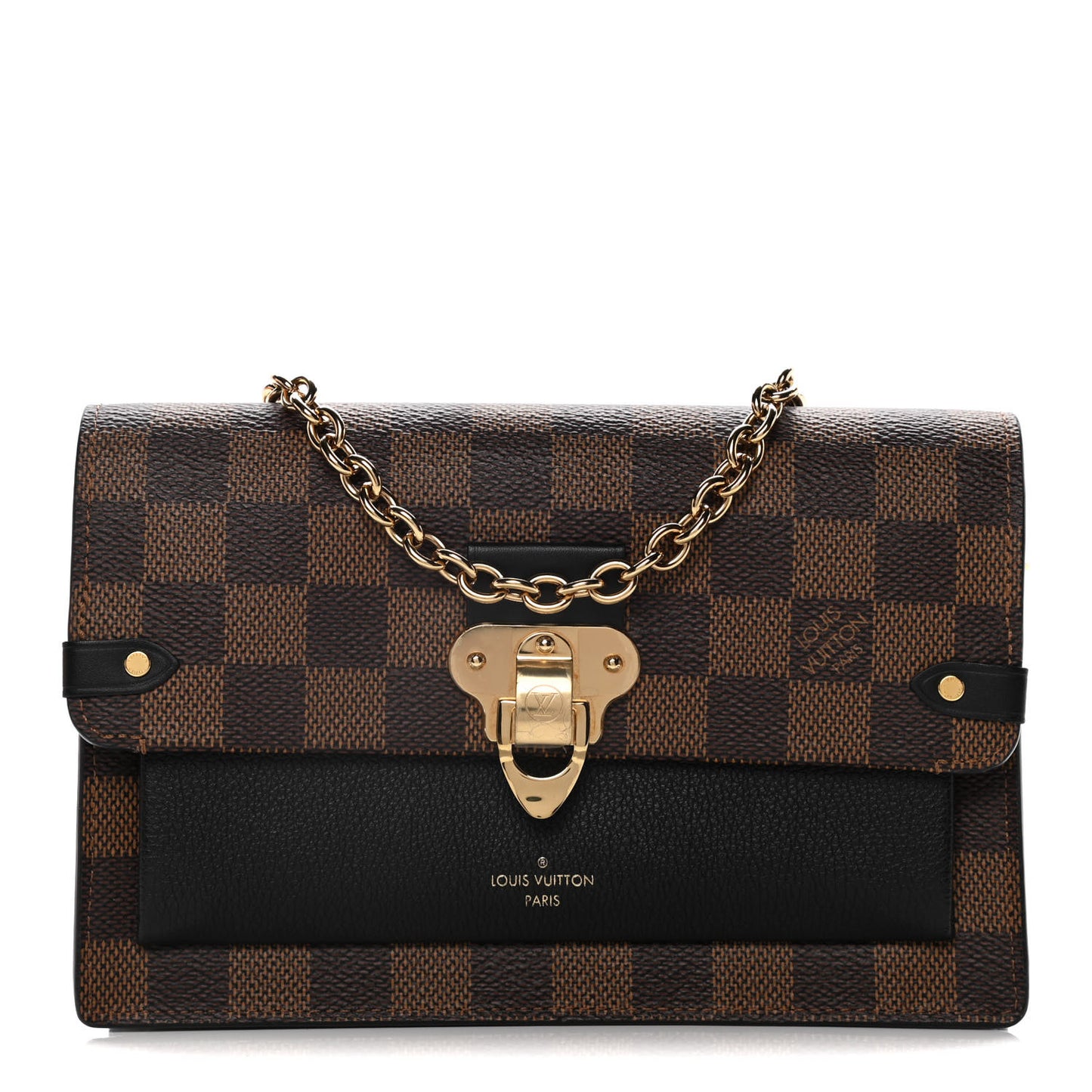 Damier Ebene Vavin Chain Wallet Black