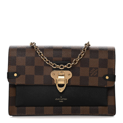 Louis Vuitton Damier Ebene Vavin Chain Wallet Black 1 of 14