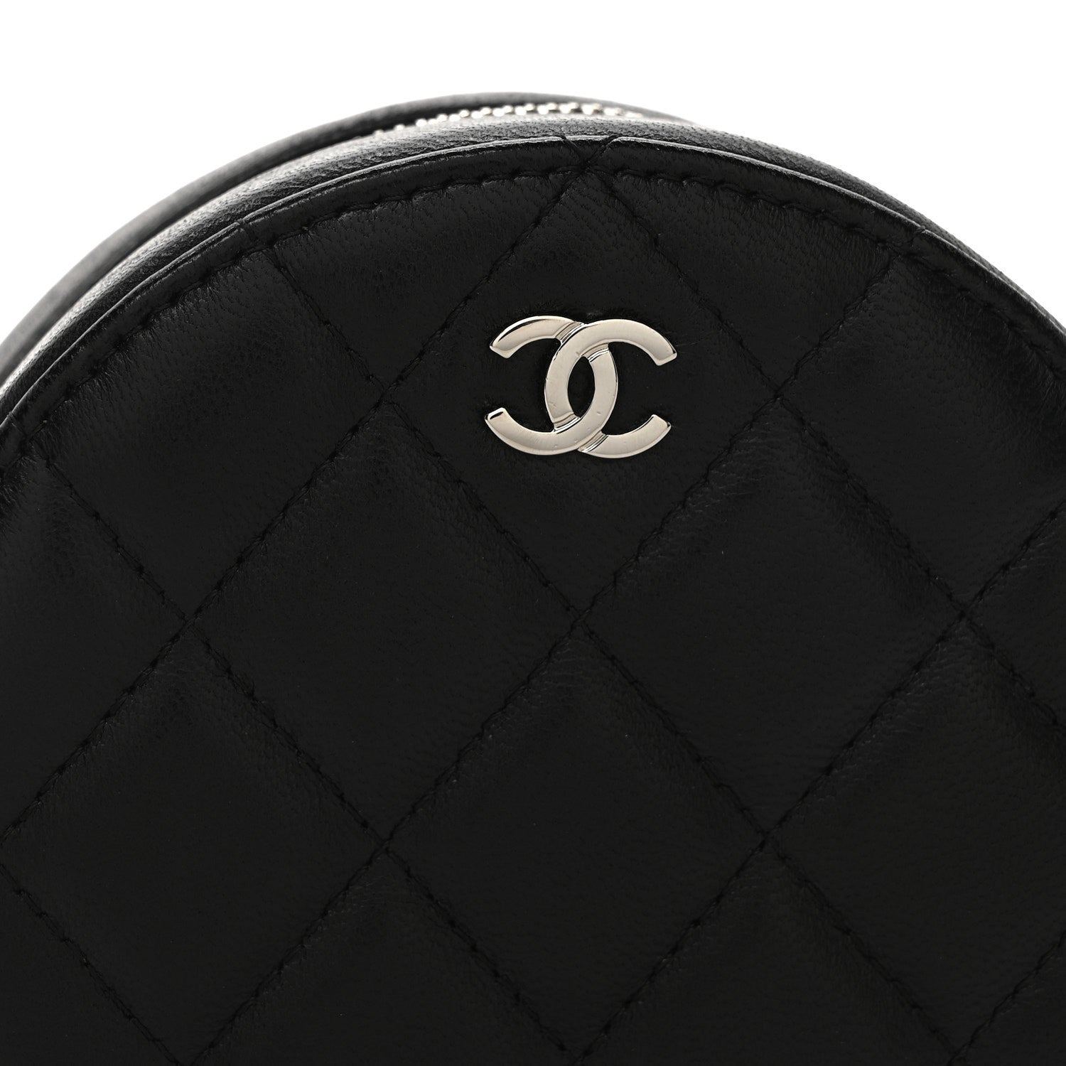 Chanel Lambskin Quilted Round Clutch With Chain Black 9 of 10