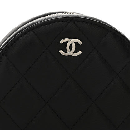Chanel Lambskin Quilted Round Clutch With Chain Black 9 of 10