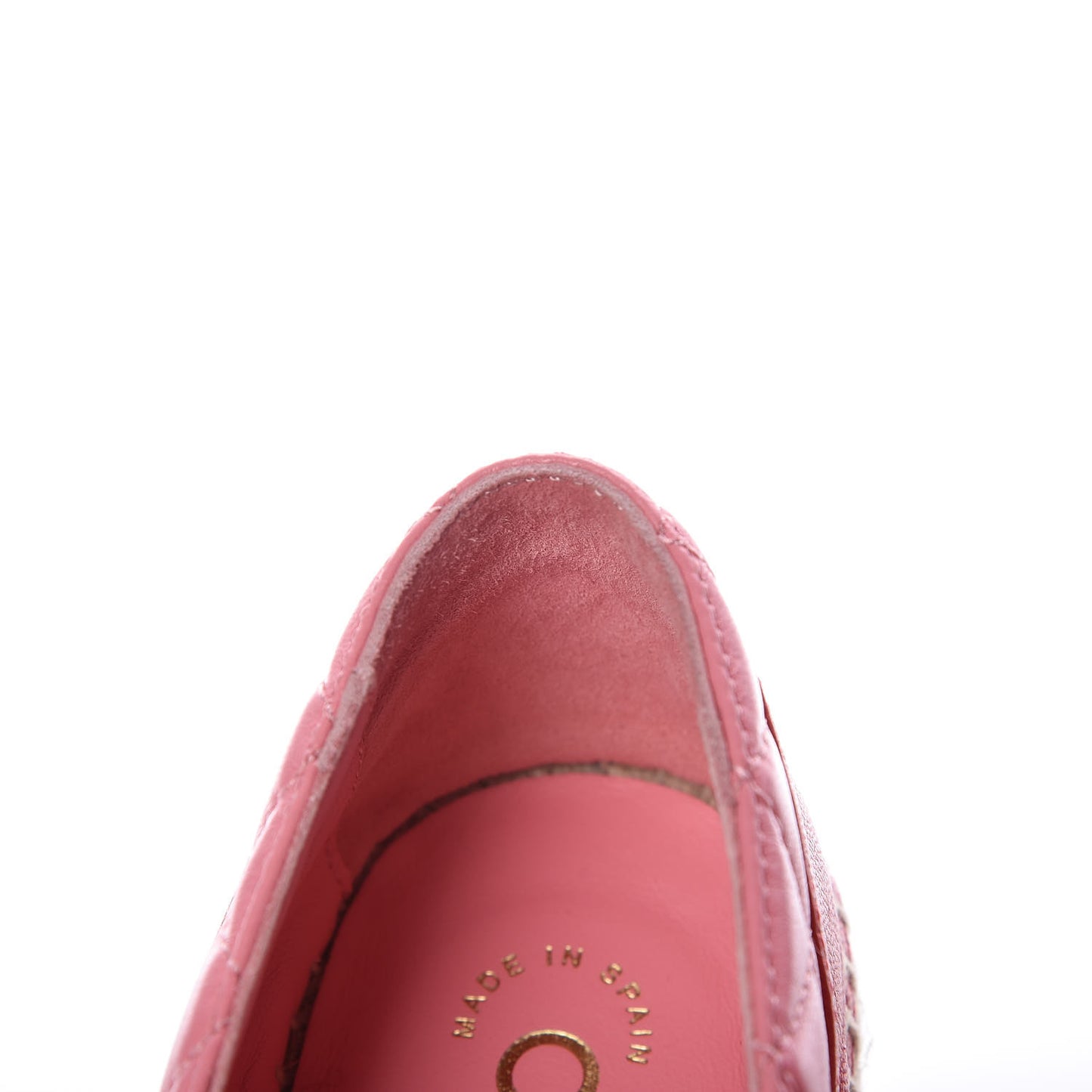 Lambskin Quilted CC Chain Espadrilles 36 Pink Red