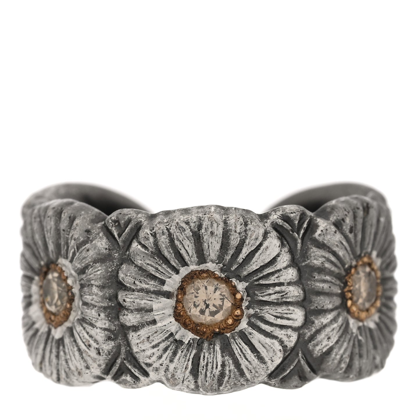 Sterling Silver Gold Vermeil Brown Diamond Blossoms Daisy Color Eternelle Ring 53 6.5