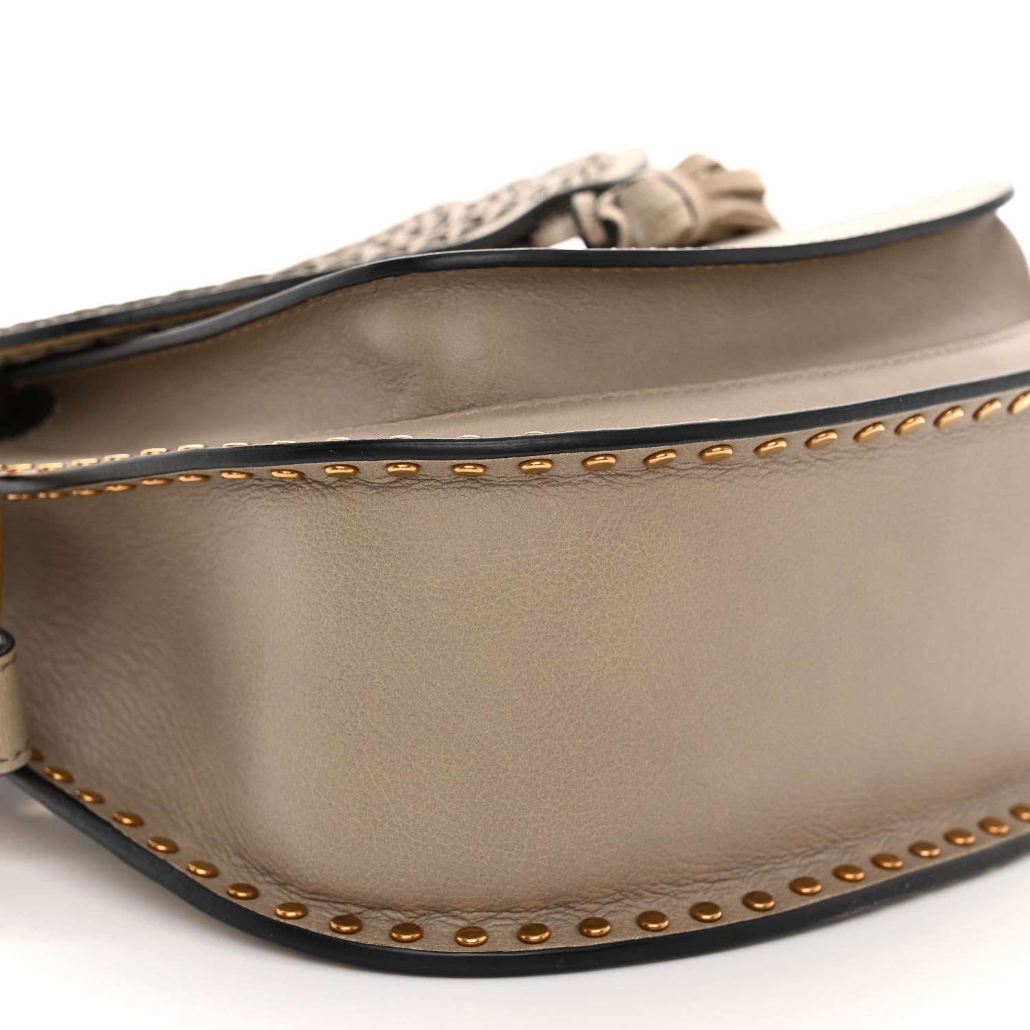 Chloe Calfskin Braided Small Hudson Shoulder Bag Motty Grey 8 of 9